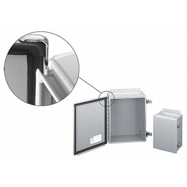 Nvent Hoffman Carbon Steel Electrical Enclosures, 16 in H, 6-3/4 in D, 14 in W, NEMA 12, Hinged - A1614CHFTC