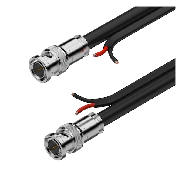 Bzbgear 1080P FHD 75ft 75-ohm Premade Shielded SDI with DC Siamese Cable - BG-CAB-SDIS75