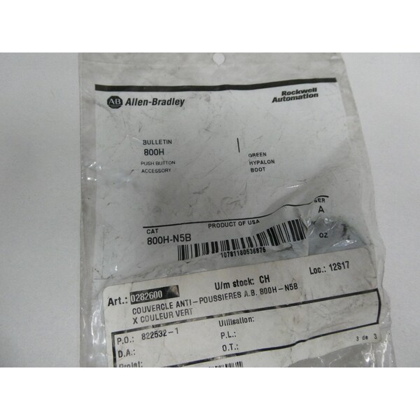 Partes y accesorios para interruptor de bota de Hypalon verde de Allen Bradley - 800H-N5B