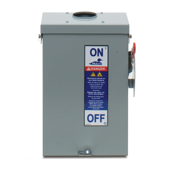 Midwest Electric GD Disc, 3P sin fusibles Typ3R 240V, 30A - TGN3321R