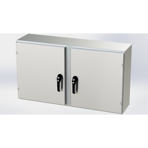 Saginaw Control & Engineering 304 Stainless Steel Electrical Enclosures, 24 in H, 10 in D, 42 in W, NEMA 3R, 4, 4X, 12, 13 - SCE-24EL4210SSWFLP