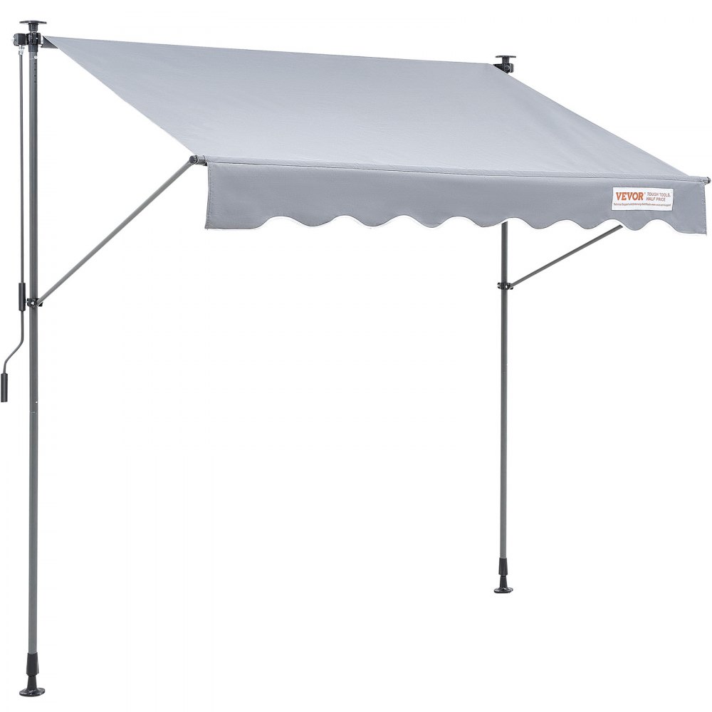 VEVOR Manual Retractable Awning, 78" Outdoor Retractable Patio Awning Sunshade Shelter, Adjustable Patio Door Window Awning Canopy with 39" Sun Shade Curtain for Backyard, Garden, Balcony - SSSZYPHSLZS7QYB12V0