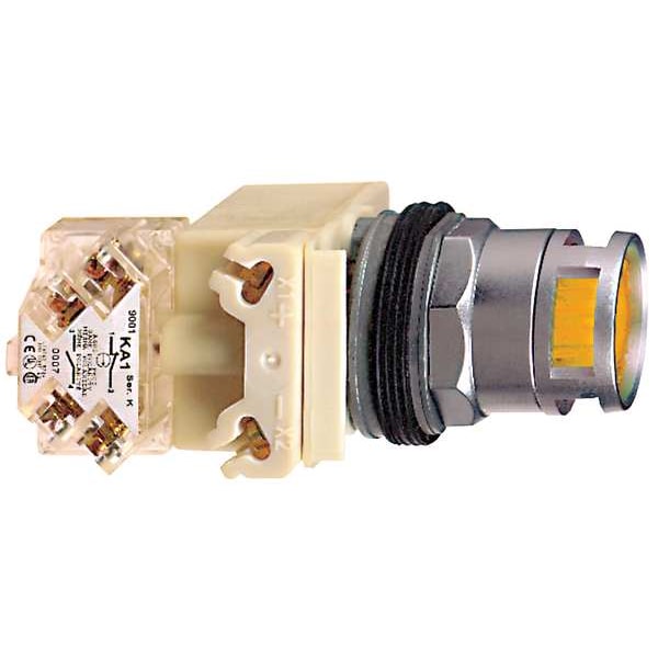 Botón pulsador iluminado Schneider Electric, 30 mm, SPDT, ámbar - 9001K3L35LYAH13