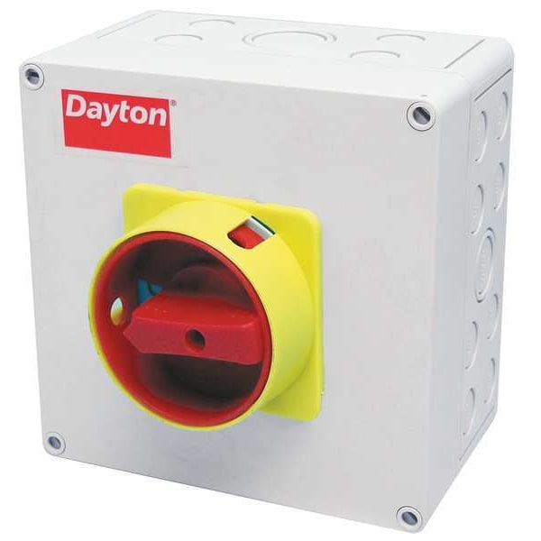 Interruptor de desconexión de un solo polo Hoffman no fusible, 50 A, 600V CA, 3 polos, NEMA 12, 3R - VS-DS60RYK