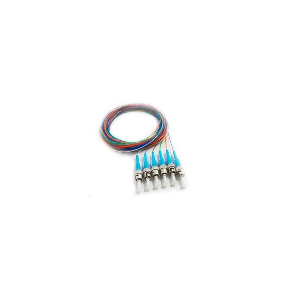 Swe-Tech 3C Fiber Pigtail, MM, OM3, 6 Fiber, ST/PC, 3M, Aqua Boot - FWT15F1-41006