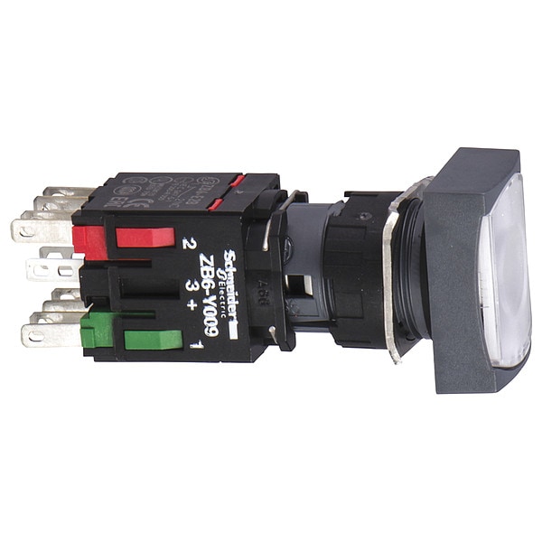 Botón pulsador iluminado Schneider Electric, 16 mm, 1NA, blanco - XB6DW1B1B