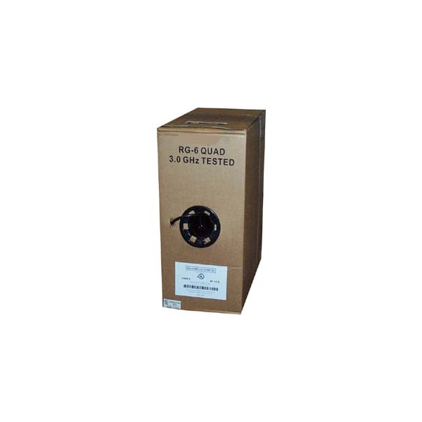 Bestlink Netware RG6 CMR CCS Quad Shield Coax Cable- 1000Ft- Black CMR - 202804