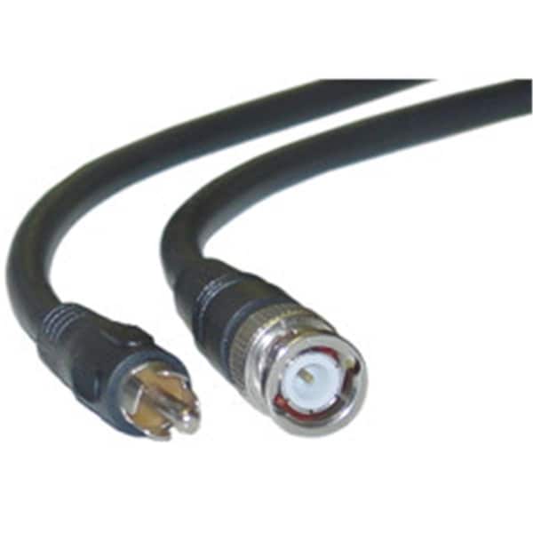 Aish RG59U Coaxial BNC to RCA Video Cable Black BNC Male to RCA Male 75 Ohm 95% Braid 25 foot - AI50531