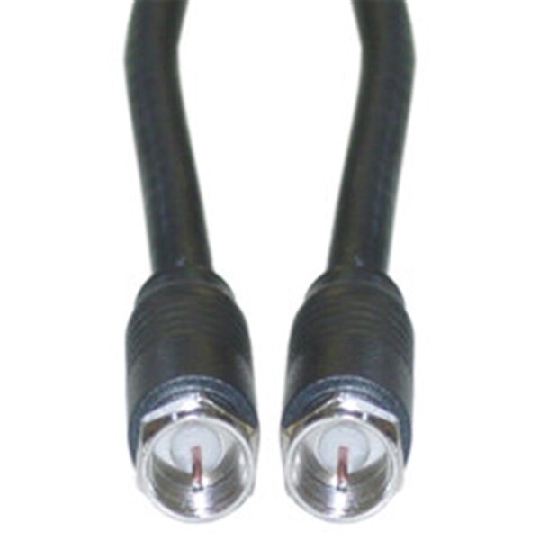 Aish F-pin RG6 Coaxial Cable  Black  F-pin Male  UL rated  25 foot - AI202119