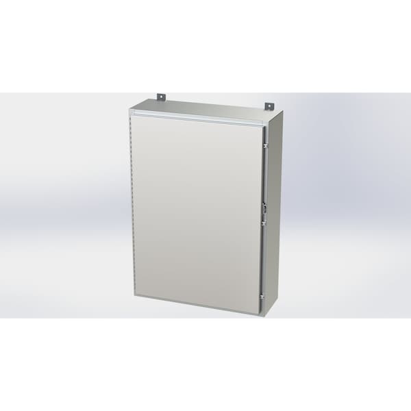 Saginaw Control & Engineering 316 Stainless Steel Electrical Enclosures, 42 in H, 10 in D, 30 in W, NEMA 4X, Hinged - SCE-42H3010SS6LP
