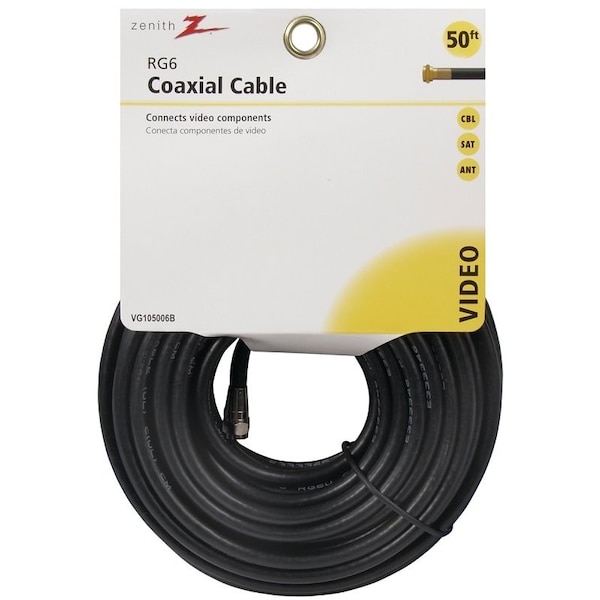 Zenith RG6 Coaxial Cable, F-Type, F-Type - VG105006B