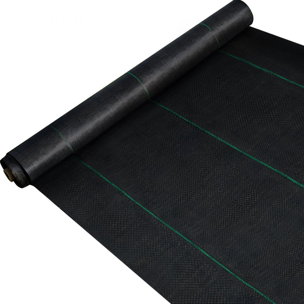 VEVOR 3FTx300FT Premium Weed Barrier Fabric Heavy Duty 3.2OZ, Woven Weed Control Fabric, High Permeability Good for Flower Bed, Geotextile Fabric for Underlayment, Polyethylene Ground Cover - ZZZP3.24OZ3X300FCV0