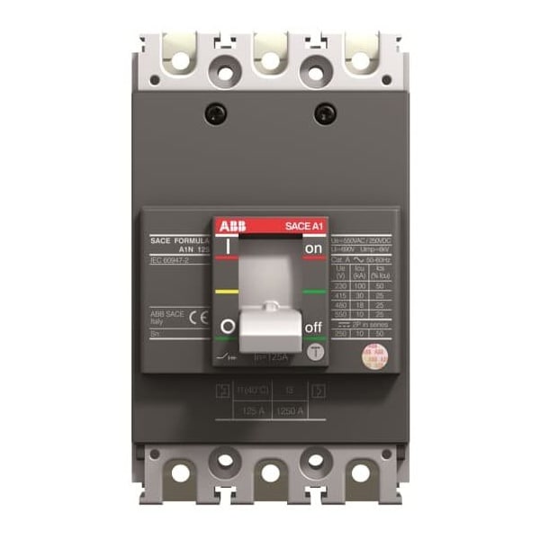 Abb Circuit Breaker, A1N Series, 100A, 3 Pole, 240V AC, 25kA - A1N100TW