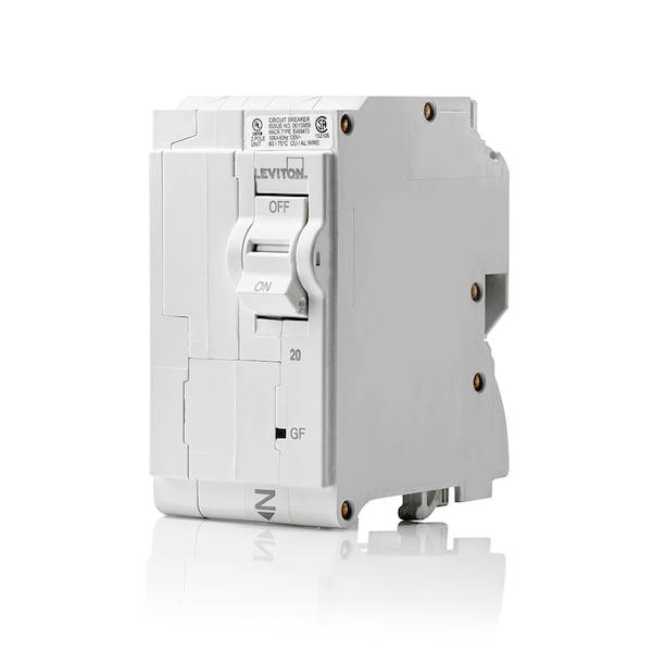 Leviton Circuit Breaker, 20A, 2 Pole, 120/240V AC, 10kA - LB220-EP