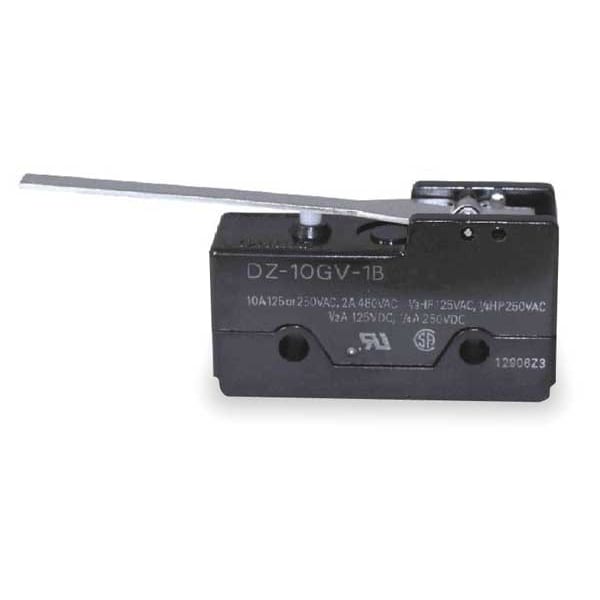 Interruptor de acción rápida industrial Omron, bisagra, actuador de palanca, DPDT, clasificación de contacto de 10A @ 240V CA - DZ-10GV-1B