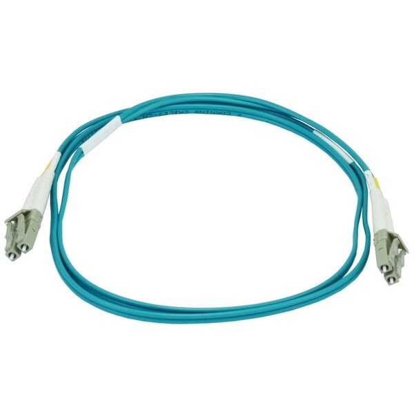 Monoprice OM3 Fiber Optic Cable - LC/LC_ UL_ 50/125 Type_ MultiMode_ 10GB_ Aqua_ - 41218