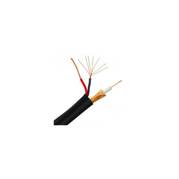 Swe-Tech 3C RG59 Siamese Coaxial + Power Cable, 20AWG Solid Copper Coax, 18/2 Stranded Copper Power, Pullbox, 500ft - FWT10X3-18222TF
