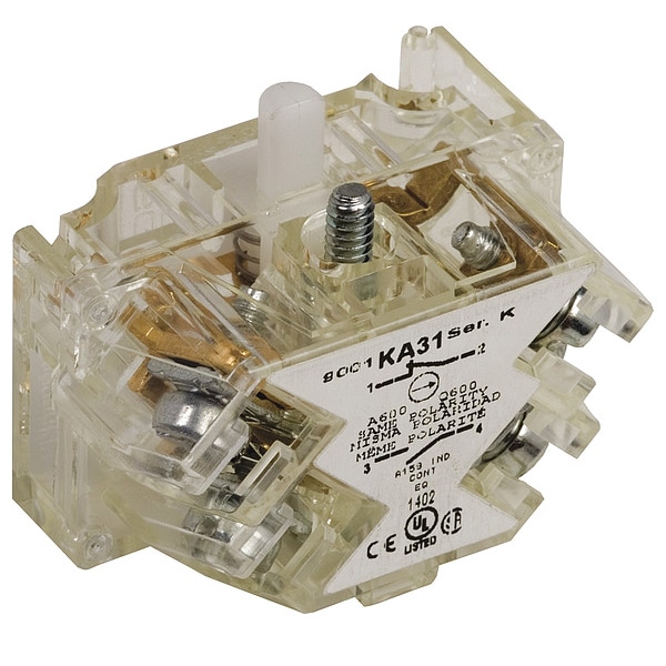 Schneider Electric Bloque de Contacto, Transparente, SPDT, 30 mm - 9001KA31