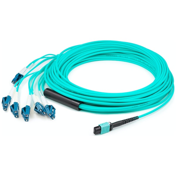 Add-On This Is A 15M Mpo (Female) To 6Xlc (Male) 12-Strand Aqua Duplex - ADD-MPO-6LC15M5OM3