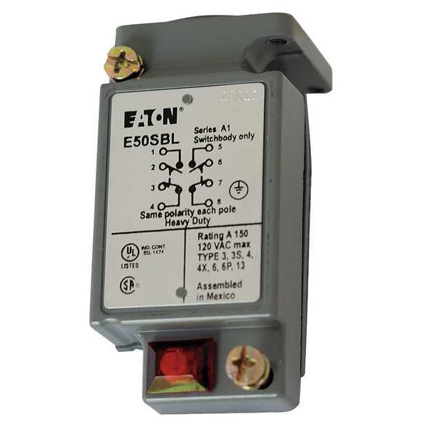 Cuerpo de interruptor de límite Eaton 2NC/2NO Nema 1, 2, 4, 6, 6P, 12, 13 - E50SBL