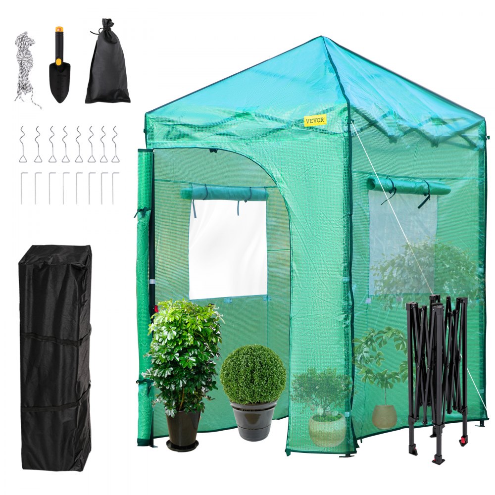 VEVOR Greenhouse Portable Walk-in Hot Green House Tent 6' x 4' x 8' Plant Garden - DCSW6X4X8INCH1WH8V0