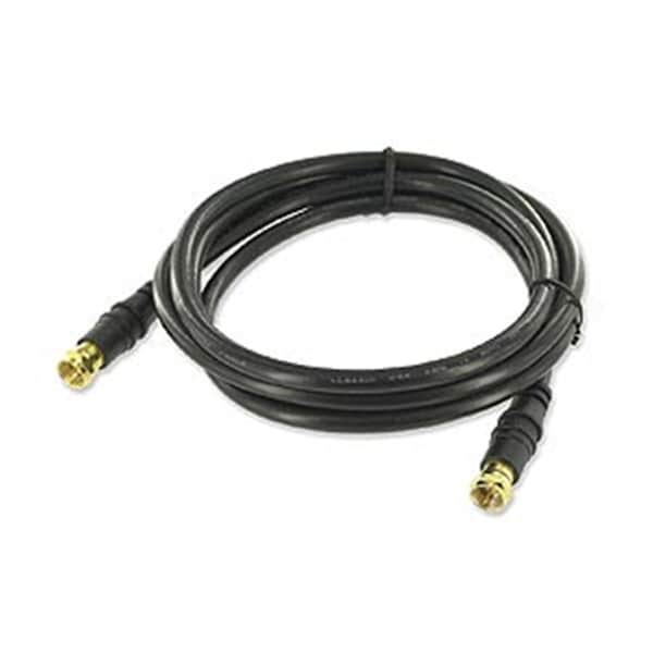 Cable coaxial RG6 Fivegears con conector F dorado de 50 pies en negro - FI67344