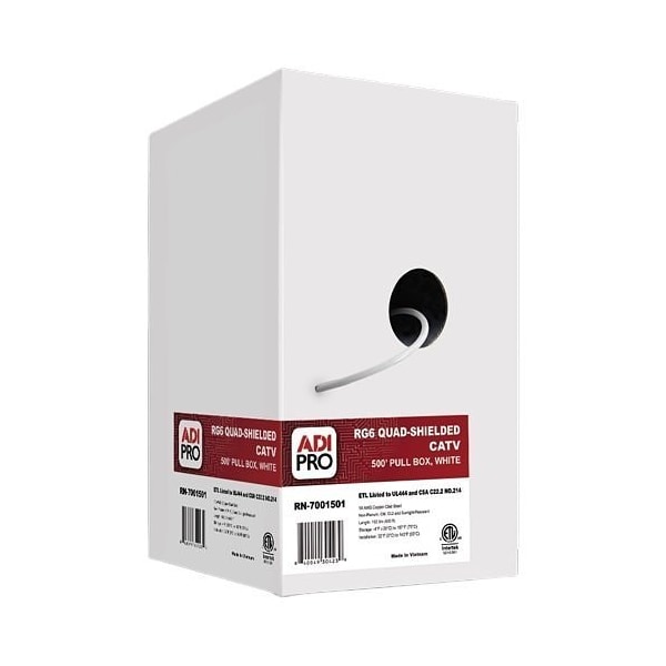 Adipro 18 AWG COPPER-CLAD STEEL RG6, QUAD-SHIELD, NON-PLENUM - RN-7001501