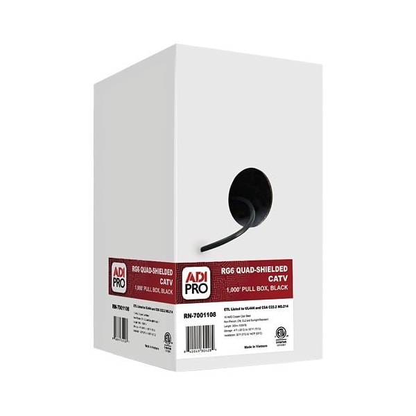 Adipro 18 AWG COBRE-CLAD ACERO RG6, CUÁDRUPLE BLINDAJE, NO PLENUM - RN-7001108