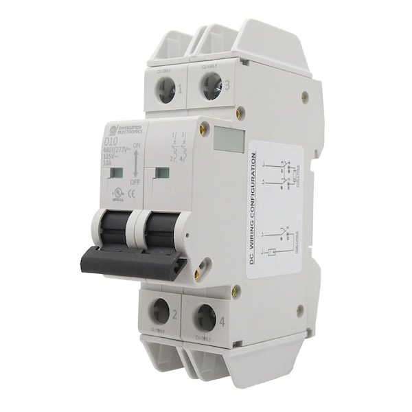 Atc Diversified Electronics Miniature Circuit Breaker, MCB Series, 15A, 2 Pole, D Curve - MCB15CB2D1