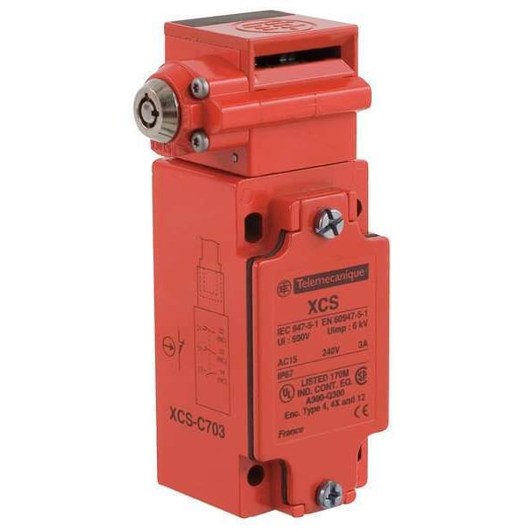 Interruptor de enclavamiento de seguridad Telemecanique Sensors 2NC/1NO Nema 4, 4X, 12 IP 67 - XCSC703.