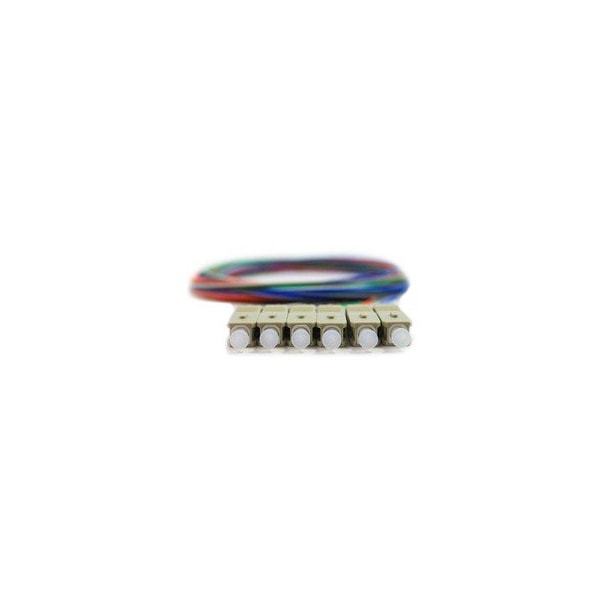 Swe-Tech 3C 6 Strand Fiber Pigtail, OM1 - 62.5/125, Multmode Beige Boot SC/PC connectors, 3 meter - FWT15F1-10006