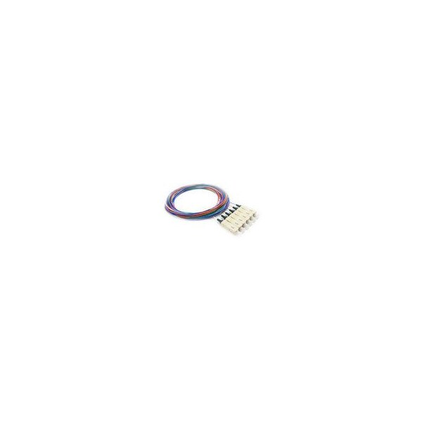 Swe-Tech 3C 6 Pigtail de Fibra de 6 Hilos, OM2 - 50/125, Multimodo con Conectores SC/PC de Bota Negra, 3 metros - FWT15F1-30006