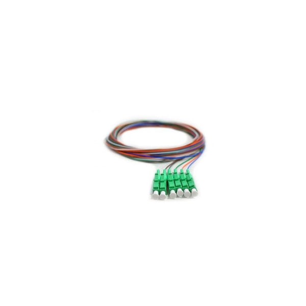Swe-Tech 3C Fiber Pigtail, SM, OS2, 6 Fiber, LC/APC, 3M, Green Boot - FWT15F1-02206