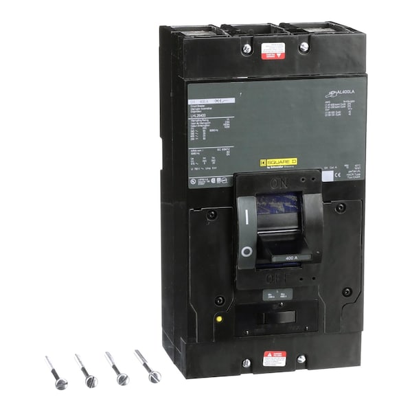 Square D Molded Case Circuit Breaker, LHL Series, 400A, 3 Pole, 600V AC, 65kA at 240V AC - LHL26400