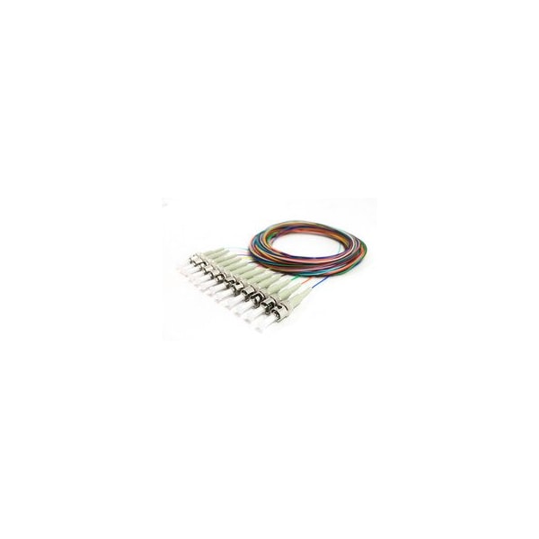 Swe-Tech 3C 12 Strand Fiber Pigtail, OM1 - 62.5/125, Multmode Beige Boot ST/PC connectors, 3 meter - FWT15F1-11012