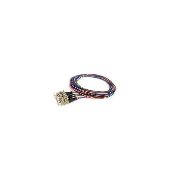 Swe-Tech 3C 6 Strand Fiber Pigtail, OM2 - 50/125, Multmode Black Boot LC/PC connectors, 3 meter - FWT15F1-32006