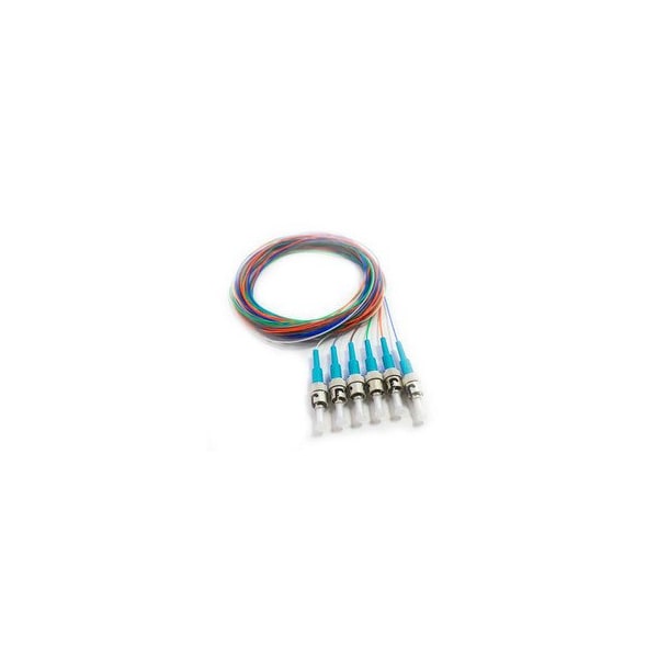 Swe-Tech 3C Fiber Pigtail, MM, OM4, 6 Fiber, ST/PC, 3M, Aqua Boot - FWT15F1-51006