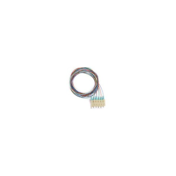Swe-Tech 3C 6 Strand Fiber Pigtail, 50/125 MultmodeAqua Boot, OM3, SC/PC connectors, 3 meter - FWT15F1-40006