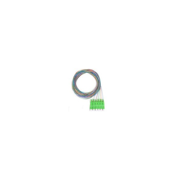 Swe-Tech 3C 6 Strand Fiber Pigtail, 9/125 SinglemodeGreen Boot, SC/APC, 3 meter - FWT15F1-00206