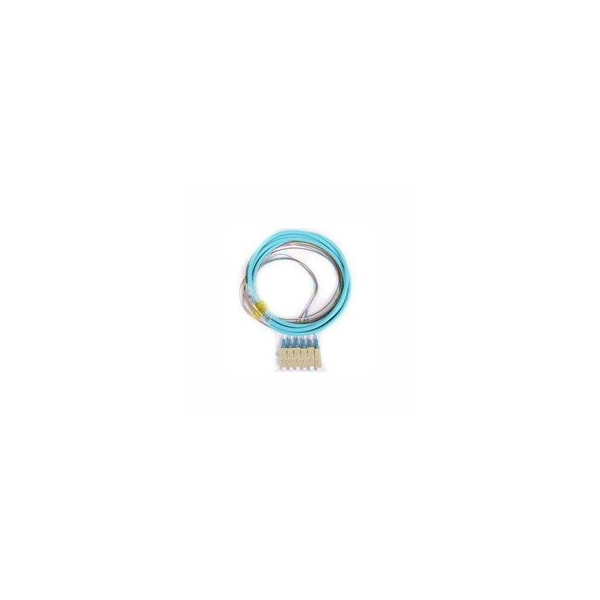 Swe-Tech 3C 6-Strand SC/PC Distribution Pigtail, Multimode 50um OM3, Color Coded 900um Breakout, 3 meters - FWT15F2-40006