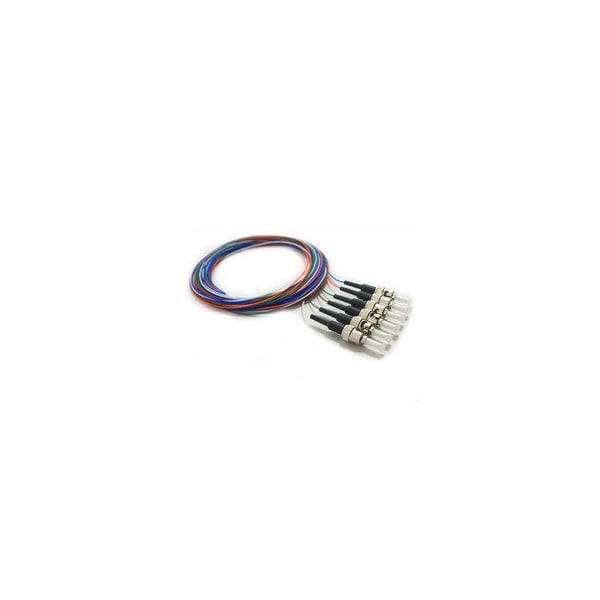 Swe-Tech 3C 6 Strand Fiber Pigtail, OM2 - 50/125, Multmode Black Boot ST/PC connectors, 3 meter - FWT15F1-31006