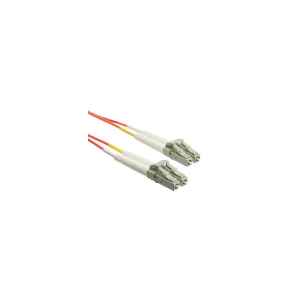 Cable de conexión óptica de fibra LC OM2 Duplex 2.0mm Swe-Tech 3C, OFNR, 50/125, Chaqueta naranja, Conector beige, 3 metros 10 pies - FWTLCLC-11003