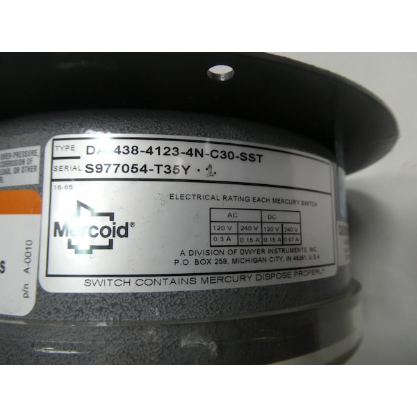 Interruptor Mercoid de 50-150F 120/240V-AC - DA-438-4123-4N-C30-SST
