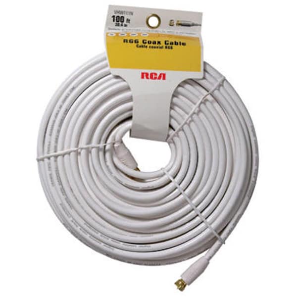 Audiovox VHW111N 100 ft. White Rg6 Coax Cable - AU575189