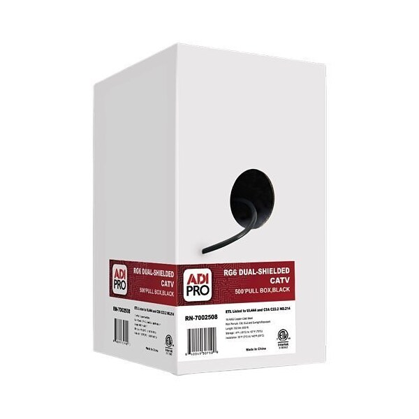 Adipro 18 AWG Copper-Clad Steel RG6, Dual-Shield, 60% Non-Plenum CATV - RN-7002508