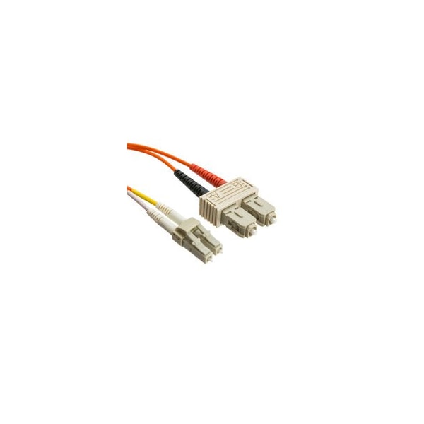 Swe-Tech 3C LC/UPC to SC/UPC OM2 Duplex 2.0mm Fiber Optic Patch Cord, OFNR, 50/125, Org, Beige Connector - FWTLCSC-11002