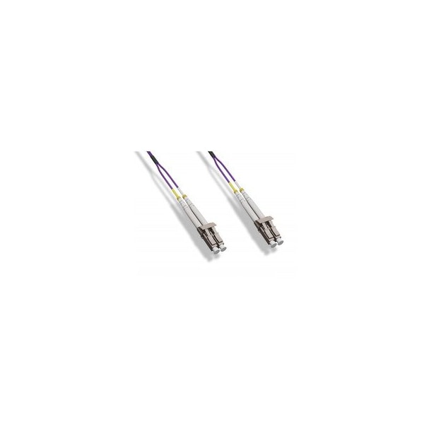 Swe-Tech 3C LC/UPC OM4 Duplex 2.0mm Fiber Optic Patch Cord, OFNR, 50/125 10Gbit, Violet Jacket, 3 meter 10ft - FWTLCLC-42003