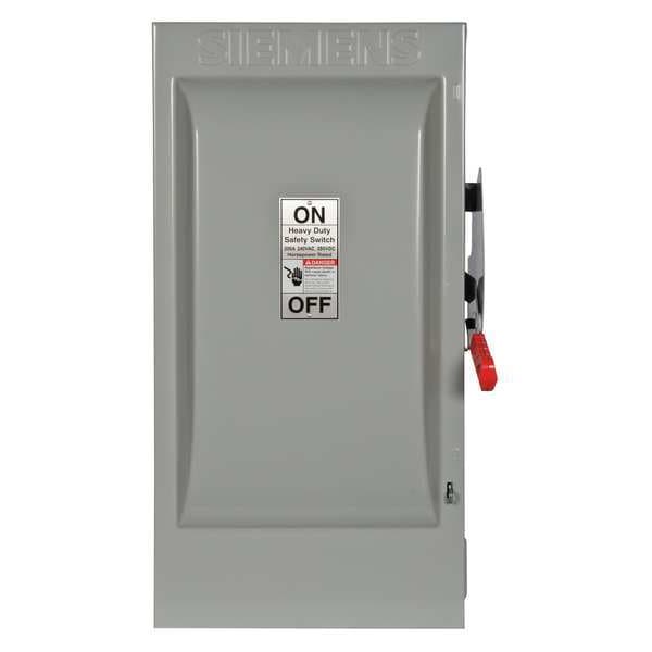 Interruptor de seguridad de fusibles Siemens, servicio pesado, 240V AC, 2PST, 200 A, NEMA 1 - HF224N