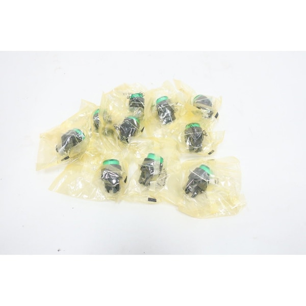 Caja de 10 botones pulsadores iluminados en verde de Omron - A22NZ-BPM-TGA