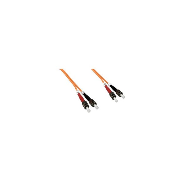 Swe-Tech 3C ST/UPC OM2 Duplex 2.0mm Fiber Optic Patch Cord, OFNR, 50/125, Orange, Red/blk Boot, 5 meter16.5 ft - FWTSTST-11005